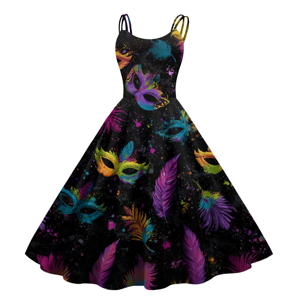 Женское сексуальное платье с принтом на Хэллоуин, с открытыми плечами, в стиле панк, винтаж