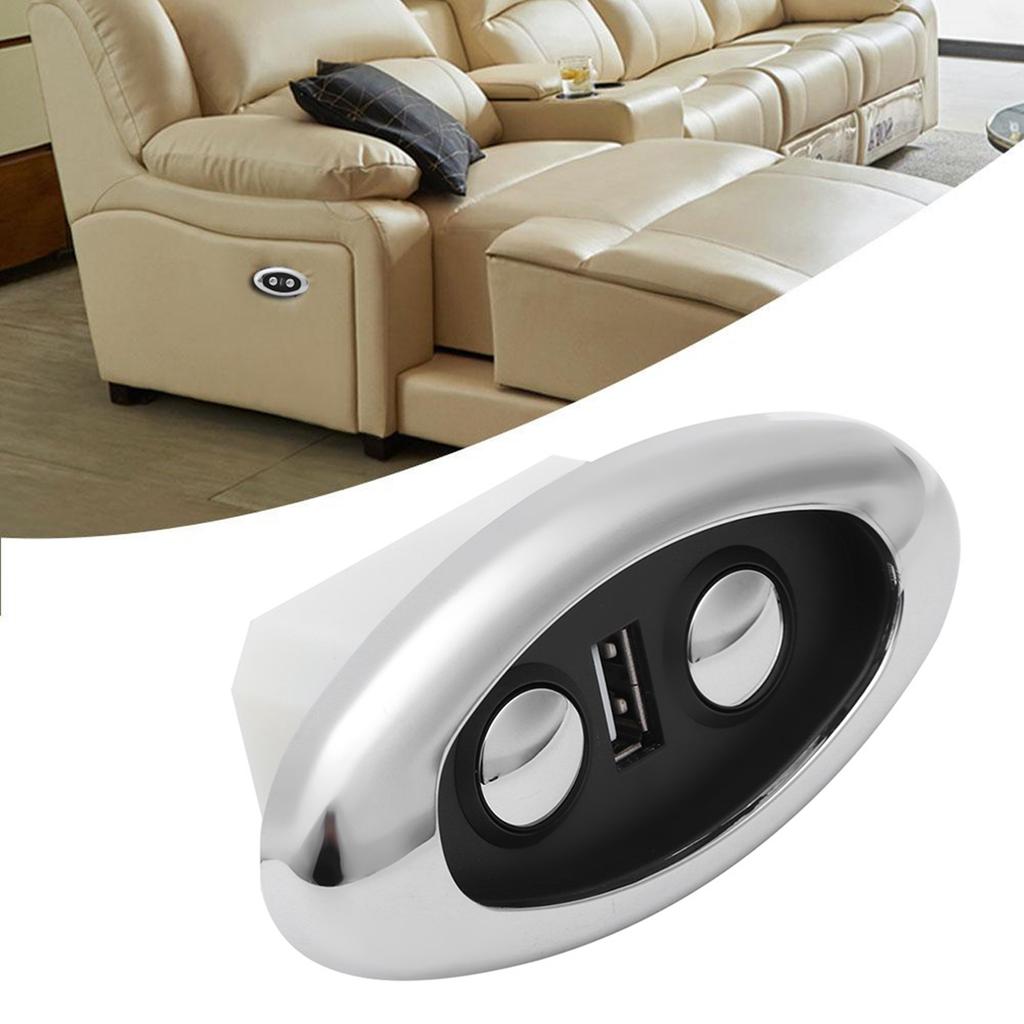 LED Backlight 2 Button Electric Sofa Hand Control Switch Sofa Controller with USB Port Input 12‑29V USB Output 5V‑2A