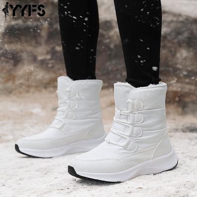 ТУИНАНЛЕ Женские ботинки Зимние Белые Снежные ботинки Короткие Стильные Водонепроницаемые Качественные Плюшевые Черные Ботинки Нескользящий Верх