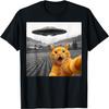 Кошачье селфи с инопланетным НЛО, смешные кошачьи подарки для мужчин, женщин, детей, футболка