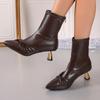 Женские сапоги весна и осень остроносые ботильоны на тонком каблуке модные ретро платья высокие каблуки туфли для женщин Botas De Mujer