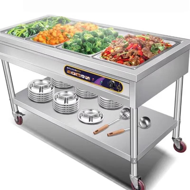 Commercial Stainless Steel Heated Food Warmer Serving Table