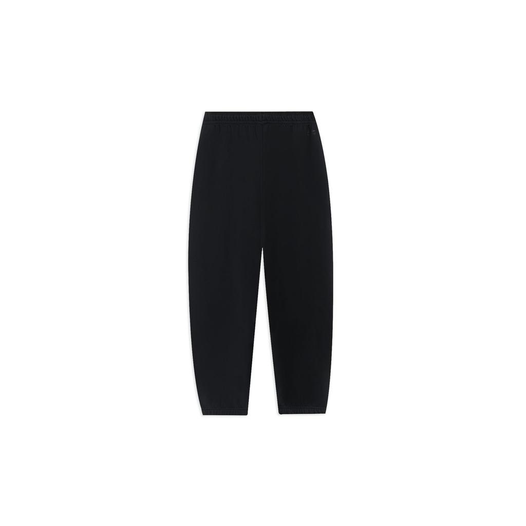 Li-Ning Модные спортивные штаны свободного кроя с принтом логотипа и флисовой подкладкой, мужские, черные, AKLSG67-4