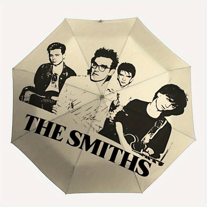 Зонт The Smiths Music Band с автоматическим открытием/закрытием Компактный дорожный зонт, прочная конструкция с 8 спицами, идеальный подарок, 175