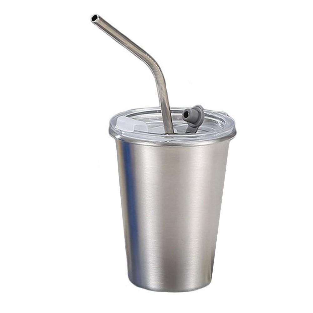 Stainless Steel Mug Travel Coffee Cup Lid With Straw