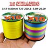 16 Strands Braided Fishing Line Super Strong 25 40 80 100 125 140 161 200LBS X-wire Core 100M Multifilament 0.16mm-0.8mm