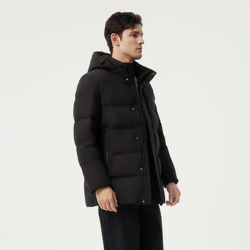 Tanboer Men's Loose Fit Detachable Hood Business Down Jacket 510505D