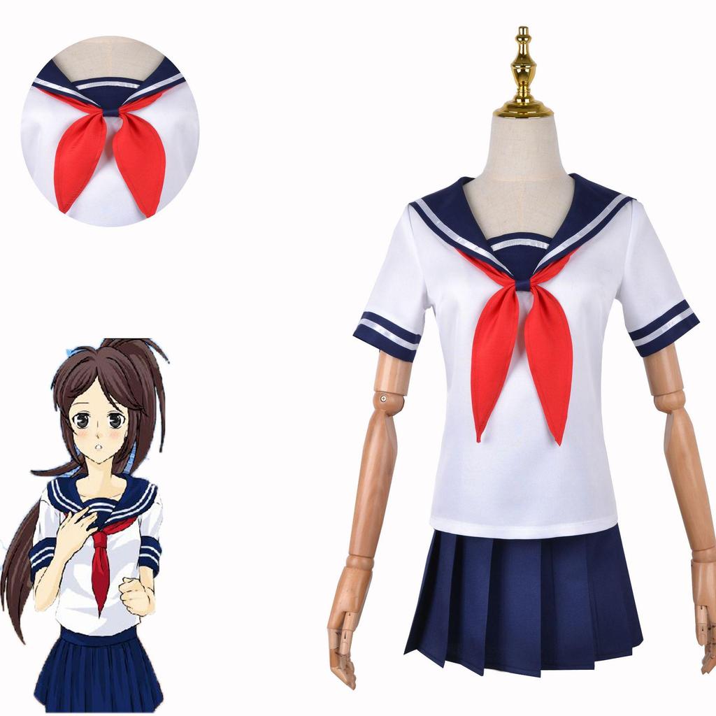 Косплей костюм Аяно Аиши из Yandere Simulator, школьная форма JK с пышными рукавами