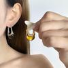 Французские ретро металлические каффы U-образной формы цвета мирры и янтарно-коричневого для женщин - Европейские и американские нишевые серьги высокого класса