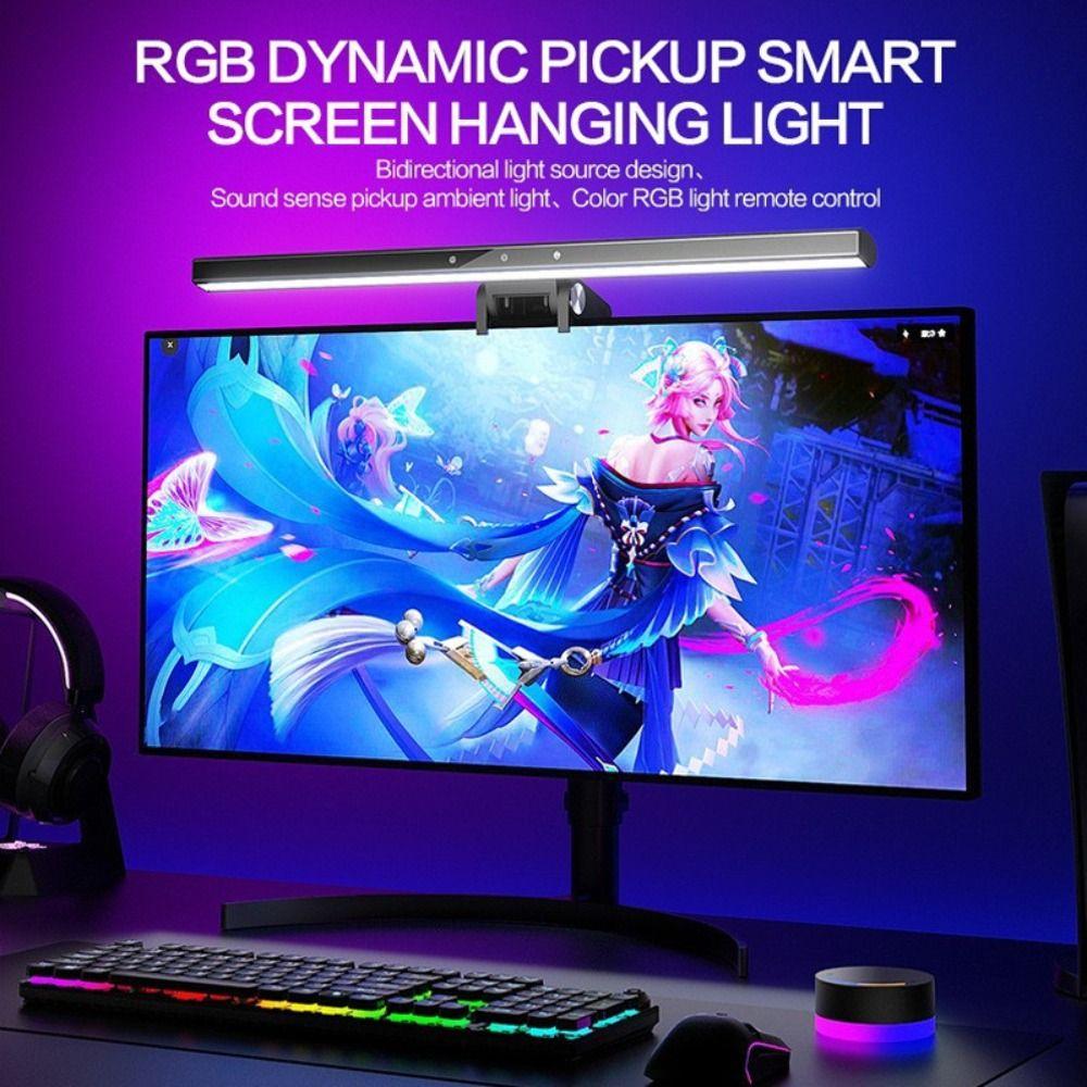 Touch Control Screen Hanging Lamp RGB Atmosphere RGB LED Lighting Monitor Light Bar Gaming Setup