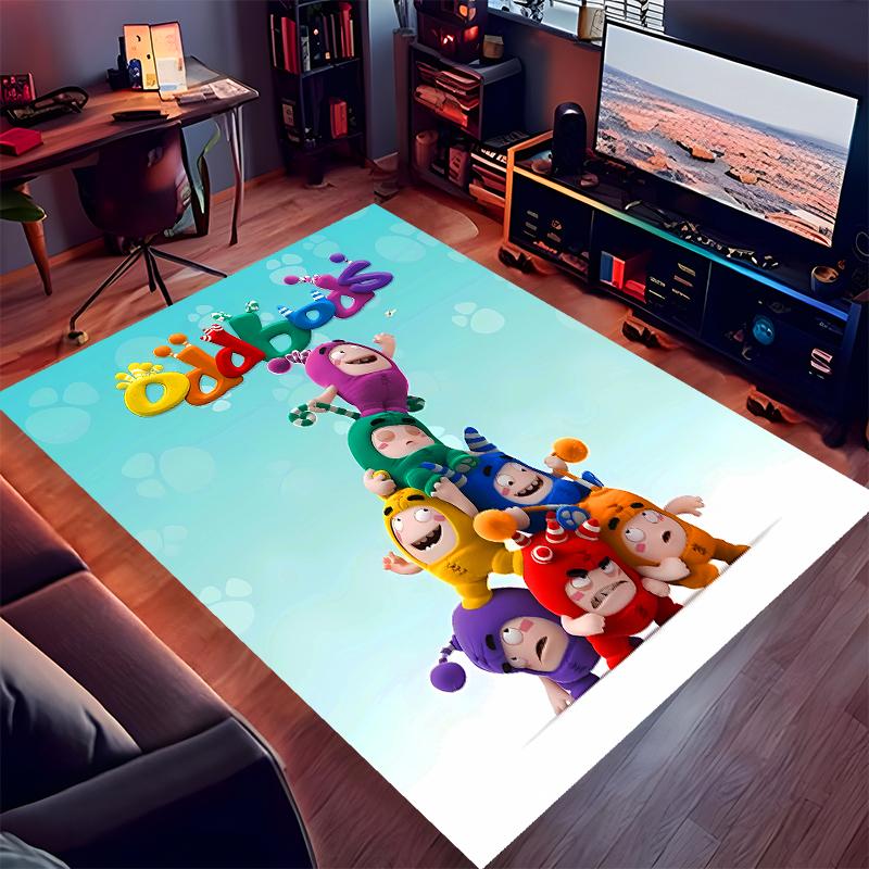1 шт. Коврик с принтом Oddbods - Мягкий, Моющийся, Нескользящий Коврик для Помещений под Офисные Стулья, Гостиную, Домашний Офис, Декоративный Коврик