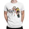 Summer Men's Cycling Printed Round Neck T-shirt Made of 100% Pure Cotton Outdoor Soft and Breathable Sports Short Sleeved Shirt