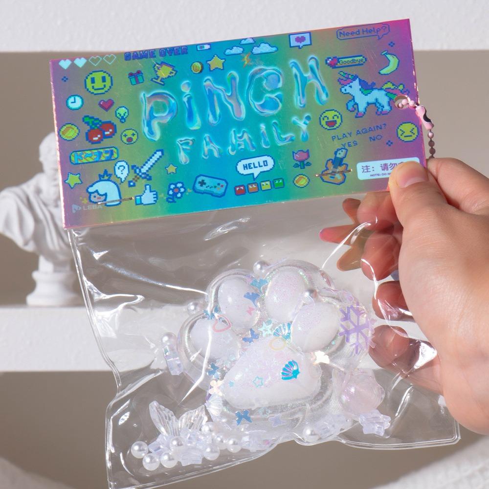 Pearl Squeeze Cat Paw Прозрачная кошачья лапка Щипковая игрушка Забавная кошачья лапка Медленный отскок Игрушка для детей