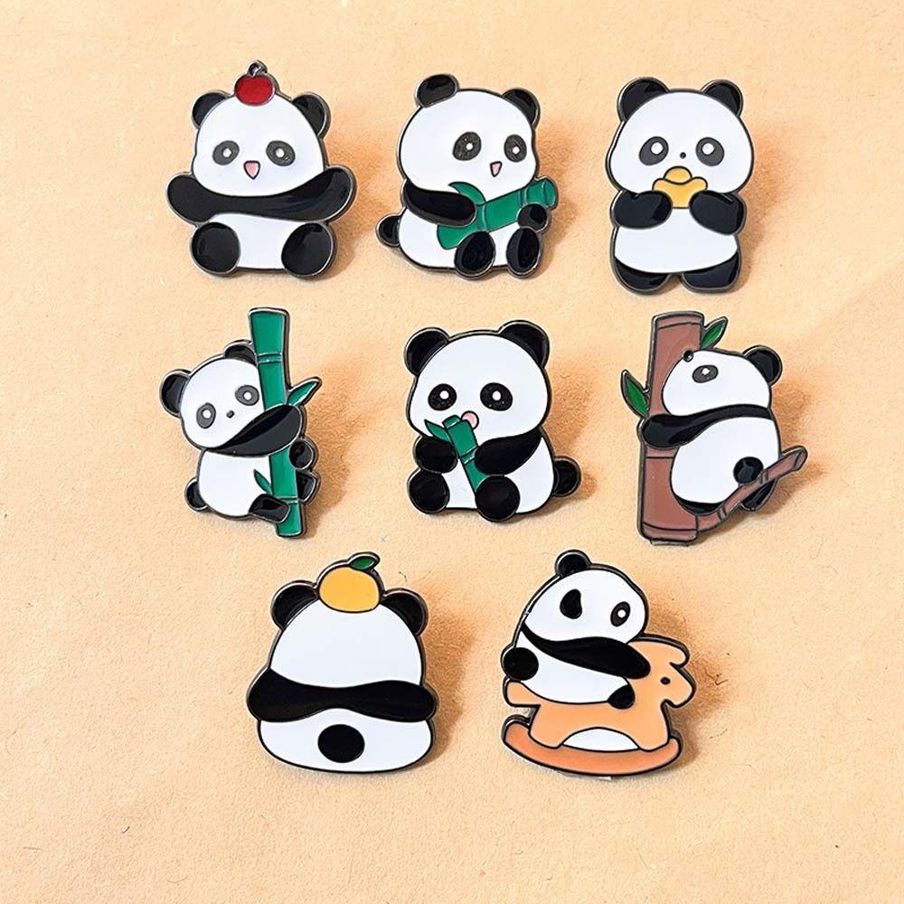 Fashion Jewelry Panda Lapel Pin Animal Shape Cartoon Panda Badge Cute Panda Brooch  Lady/Girls