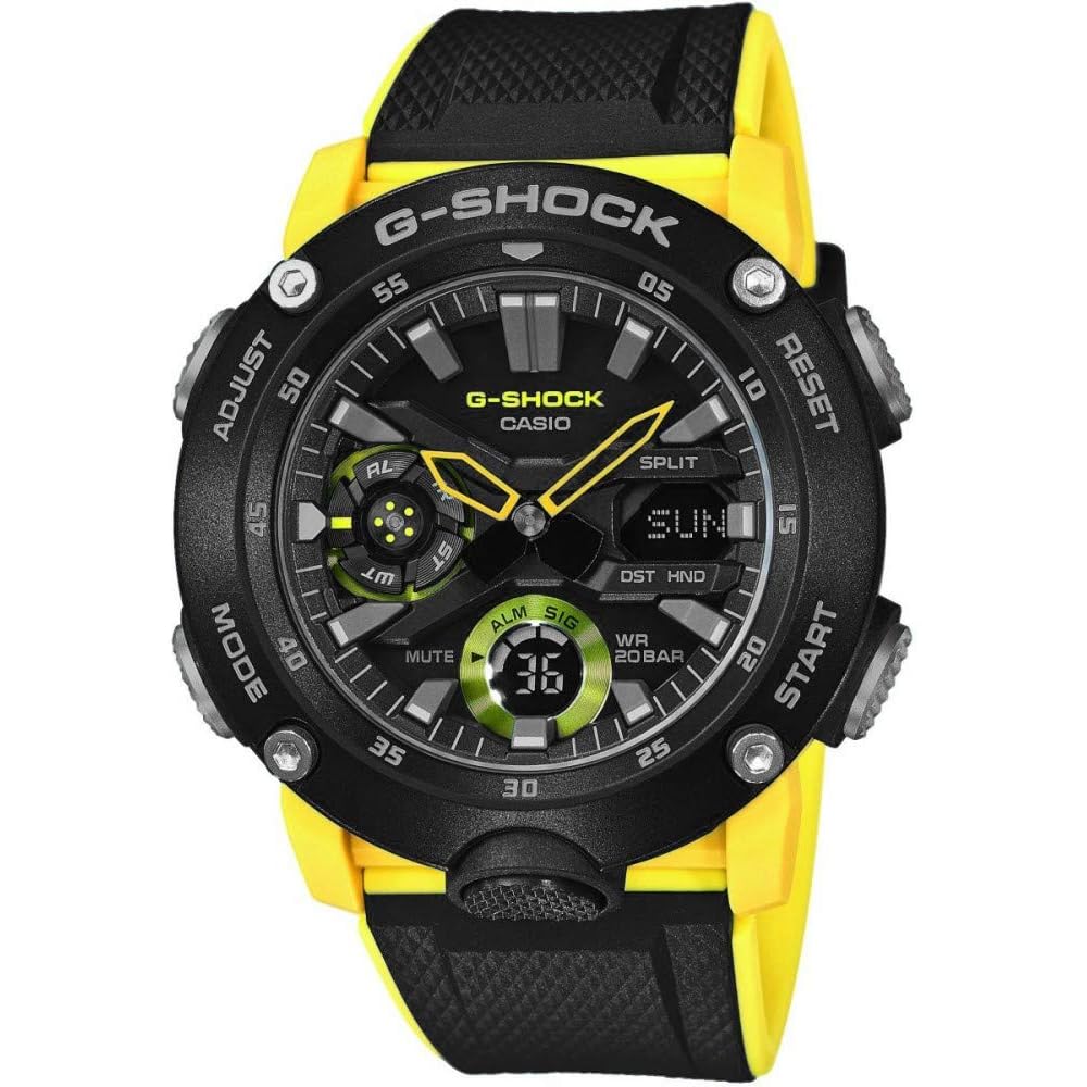 Мужские часы Casio G-Shock GA-2000-1A9 Конструкция Carbon Core Guard Желтые