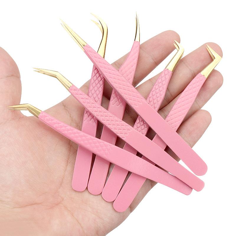 1PC False Lashes Eyelashes Extension Tweezers Mega Volume Mink Make Fans Boot Isolation Pliers Nail Clips Beauty Make Up Tools
