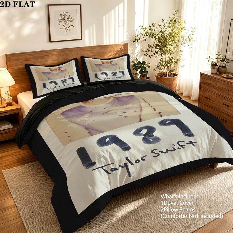Taylor Pattern Bedding Quilt Set Quilt Cover Pillowcase Home Birthday Gift(1 * duvet cover + 2 * pillowcase, without core)