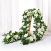 220СМ Искусственная Гирлянда из Роз 16 Головок Устойчивая к УФ-излучению Реалистичная Искусственная Цветочная Ротанговая Лиана Свадебная Вечеринка Подвесное Имитация Цветения Украшение