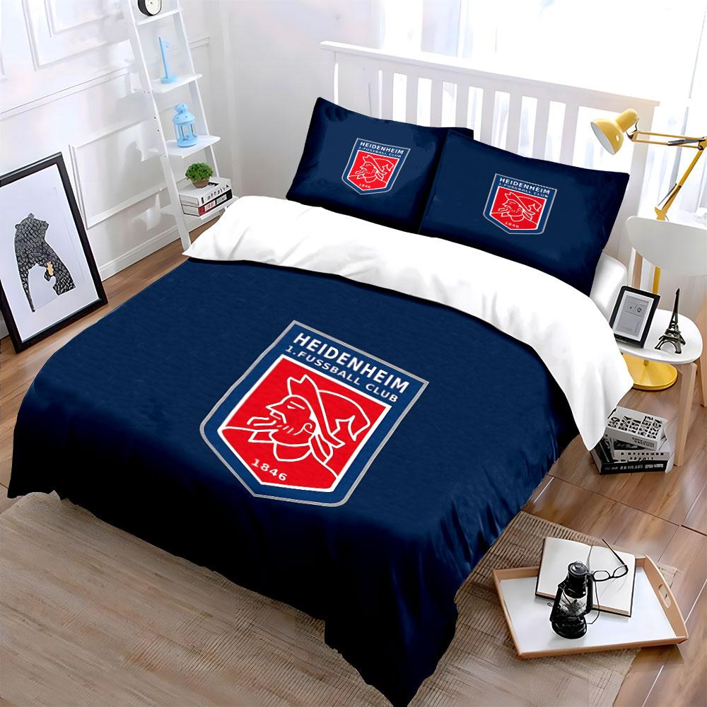 Heidenheim FC Emblem Design Bedding Duvet Cover Set Duvet Cover Pillowcases (1*Duvet Cover 2*Pillowcases, without duvet insert)