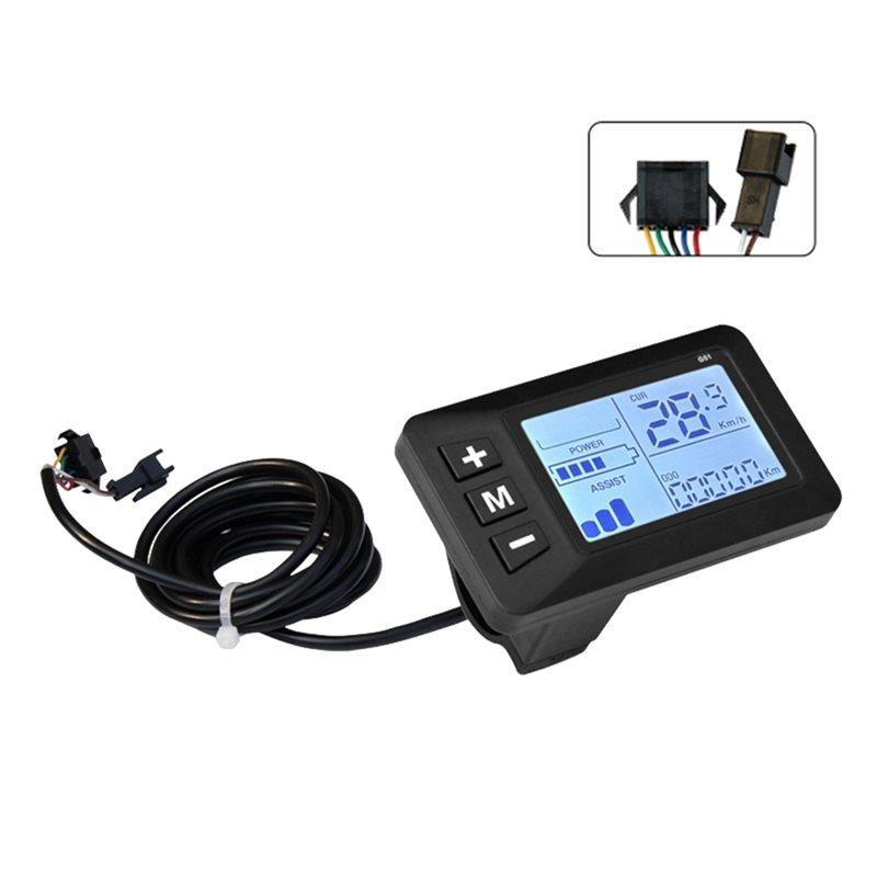 HW-E-Bicycle Display LCD G51 Mini Display 24V-48V With Lights Cable For Electric Bike Accessory SM Connector2