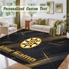 Crystal Velvet Square Rug Custom NameBoston Bruins Pattern Non Slip Home Floor Decor Rug
