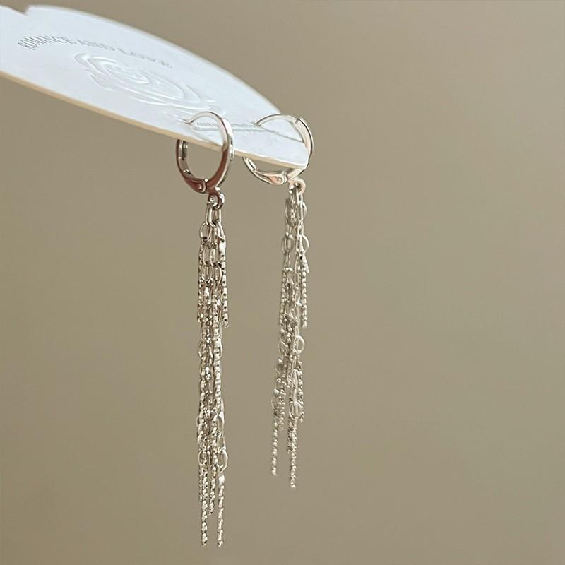 Блестящие серьги-кисточки, женские серьги с чувством высокого класса, легкие роскошные аксессуары для ушей в нишевом дизайне