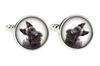 Scottish terrier, Aberdeen Terrier, Scottie, Aberdeenie - cufflinks and tie with your photo, a suit decoration, men's jewelry from the Art-Dog brand.