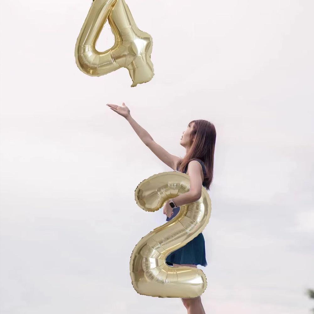 40 дюймов Платиновые 0-9 Алюминиевые Фольгированные Шары Украшения На День Рождения Свадьба Юбилей Вечеринка Фольгированные Шары Украшения Для Детского Шауэра