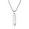 Fashion Initial Bar Necklace for Men Women Exquisite Waterproof Stainless Steel A-Z Letters Pendant Necklace Alphabet Jewelry