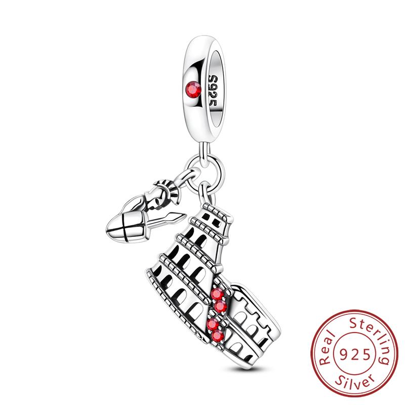 Оригинальные медные шармы-бусины Париж Эйфелева башня Церковь Подвеска Подходит для браслета Бангла Подвеска Женские DIY Ювелирные изделия Подарок