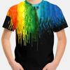 Black Casual Short Sleeved 3D Digital Printed T-shirt for Children Shirt