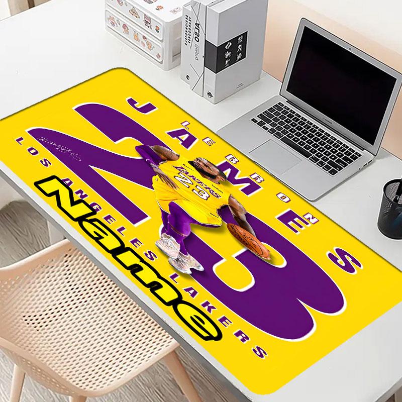 Custom Name Personalized Los Angeles Lakers basketball Pattern Mousepad, Laptop PC Desk Mat, Decorative Desk Mat for Home Keyboard Pad Gift