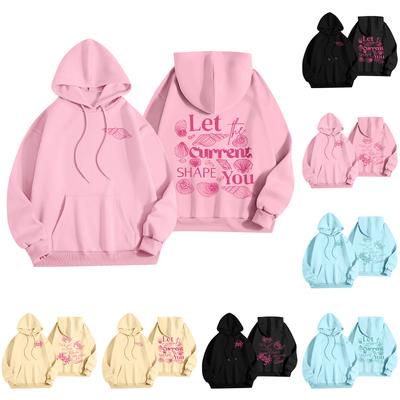 Женская мода, женский легкий пуловер с длинными рукавами и карманами, толстовка с капюшоном в стиле консервативного стиля