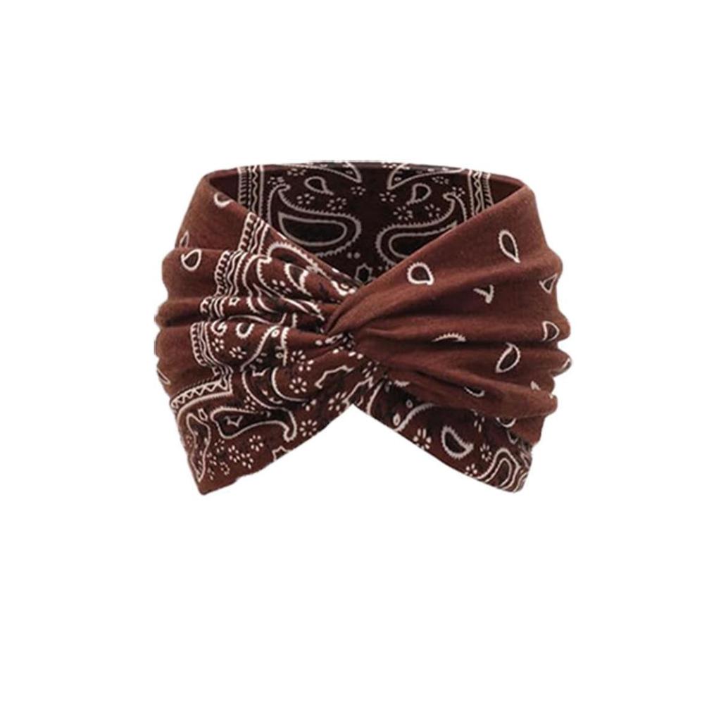 Богемная женская нескользящая повязка для йоги – Широкая, эластичная, влагоотводящая для бега и тренировок