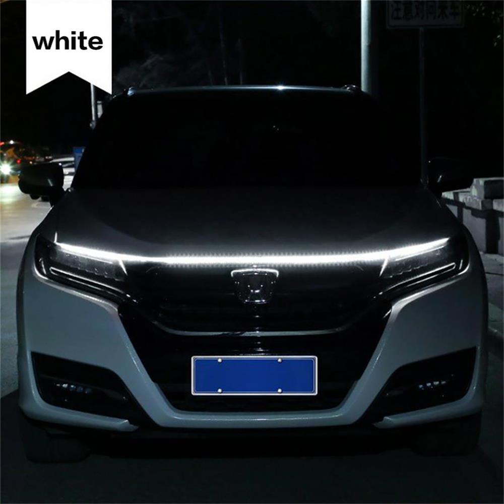 Светодиодные автомобильные дневные ходовые огни, полосы, универсальные DRL, крышка двигателя автомобиля, украшение на капот, гибкие автомобильные фары, 12 В