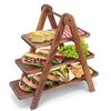Wooden Fruit Tray for Serving Food Decorative Snack Plates Kitchen Storage Organizer Rustic Wooden Dish for Snacks Bread Dessert