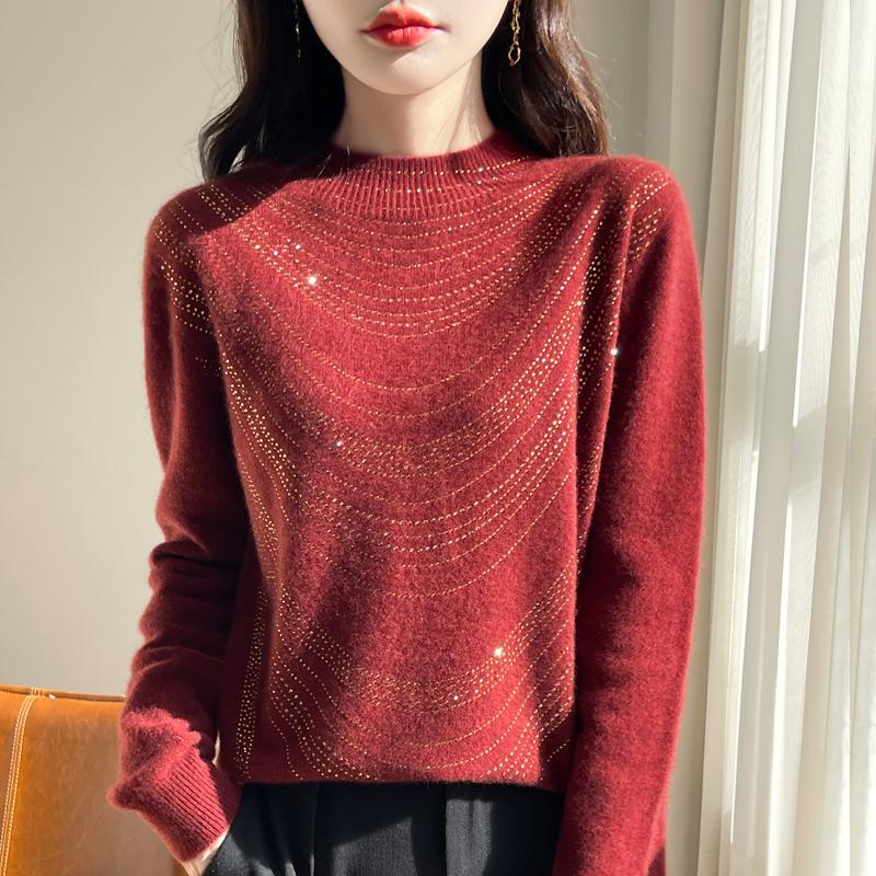 Женский кашемировый свитер Qinghe кашемир 30% кашемир 70% шерсть осенне-зимний кашемировый пуловер мягкий и теплый