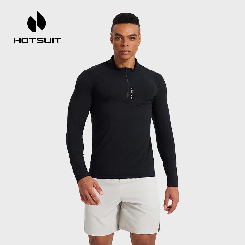 Мужская футболка HOTSUIT с длинным рукавом, быстросохнущая, для бега и тренировок