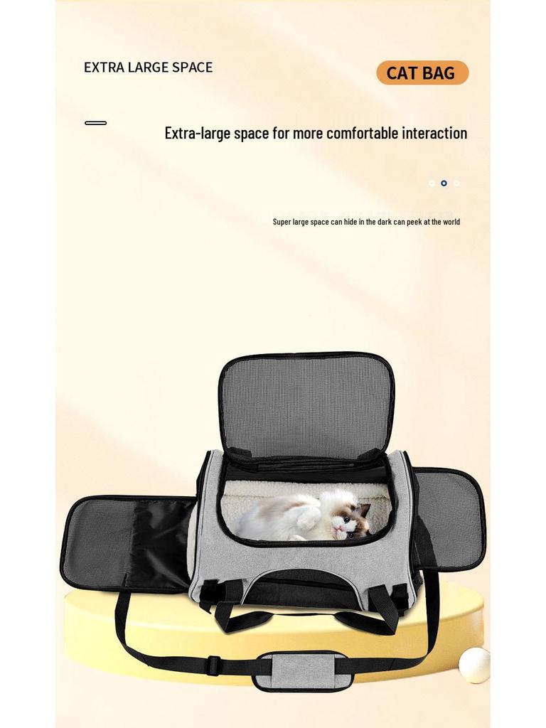 Foldable Breathable Pet Carrier: Large Capacity, Portable Bag for Small Cats - Ideal for Outdoor and Car Travel