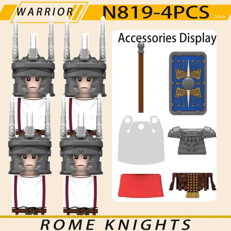 MOC Средневековый Военный Рим Рыцари Серия Строительные Блоки Замок Солдаты Фигурки Аксессуары Щит Кирпичики Рождественские Игрушки Подарки