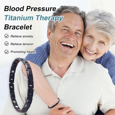 Браслет для контроля артериального давления, эмиссия отрицательных ионов германия, синяя титановая терапия для снятия стресса и управления артериальным давлением.