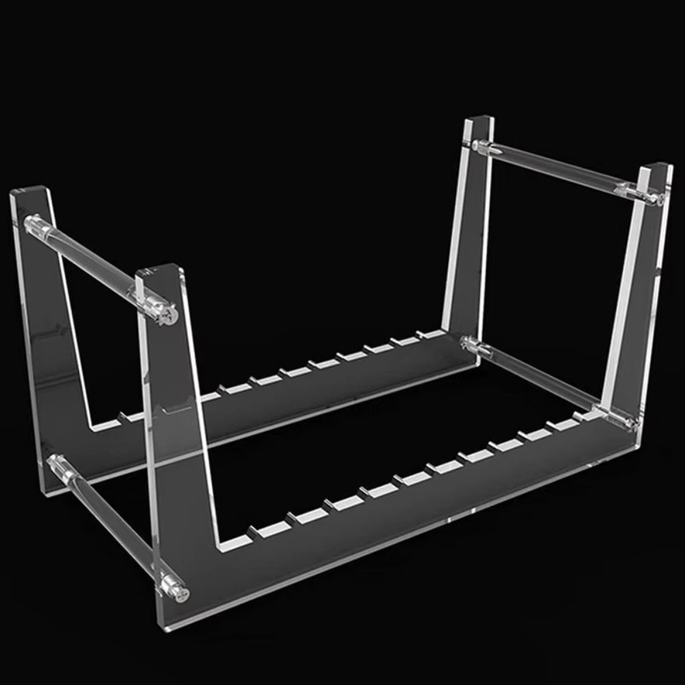 Clear Vinyl Record Stand Multi-compartment Removable Acrylic CD Album Display Rack Stable Non-slip Desktop Album Storage Holder