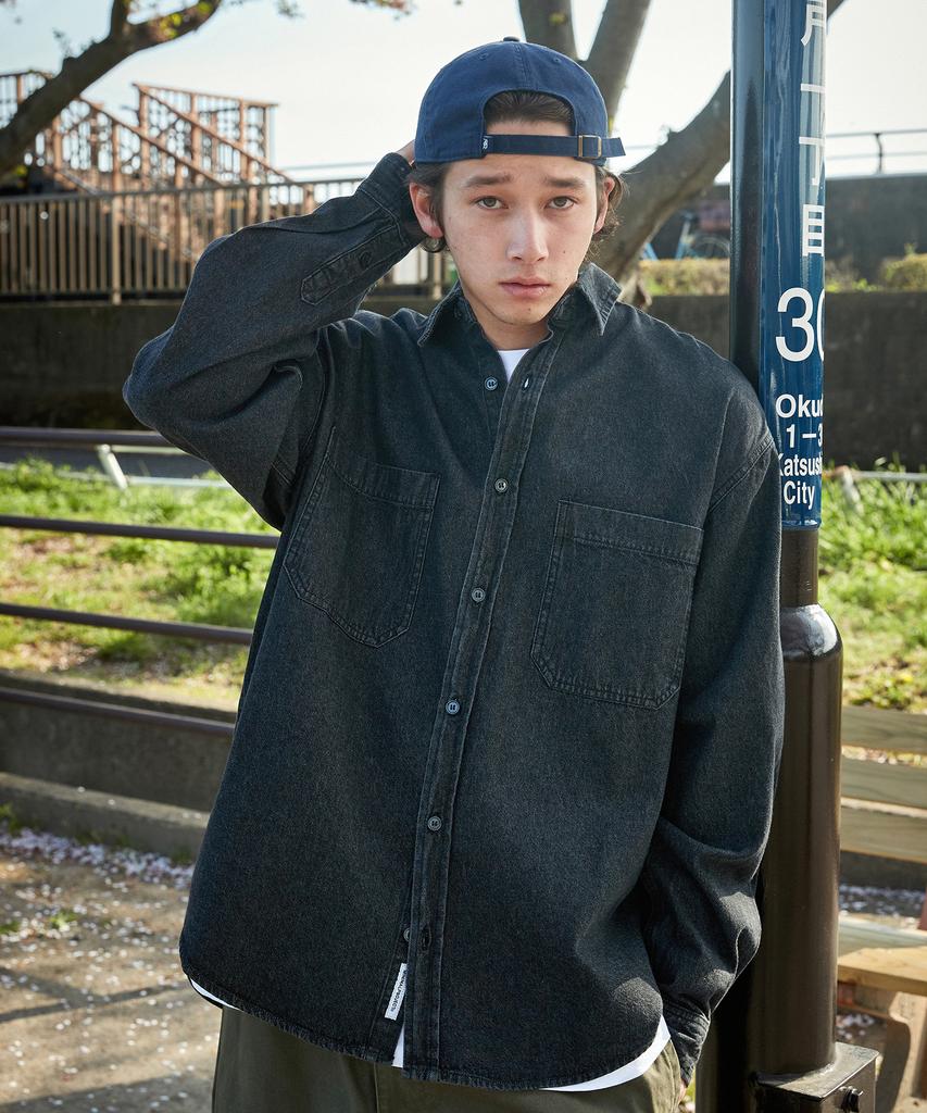 MINIMALPROJECT Oversized Washed Denim Shirt Mls219 / 2 Colors