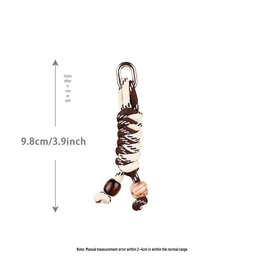 Natural Wood Bead Charm Anklet & Handmade Keychain Pendant