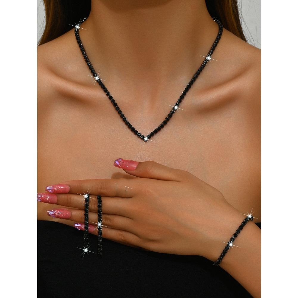 Нишевая индивидуальность Высококлассный стиль Универсальное колье-когтистая цепочка Серьги-пусеты Браслет Набор из трех/четырех предметов