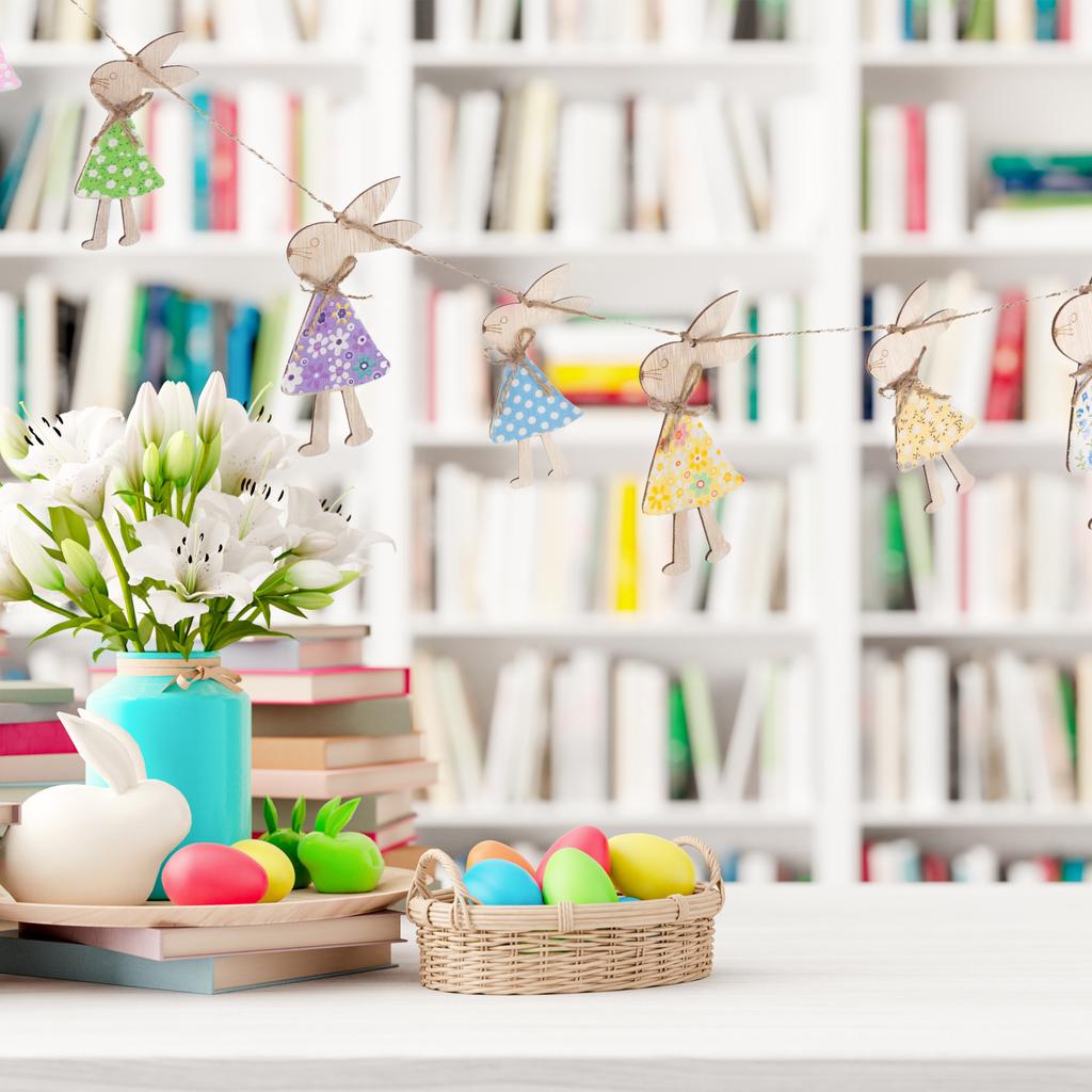Decorative wreath, Easter decoration, with Easter eggs, spring, pastel, 23cm