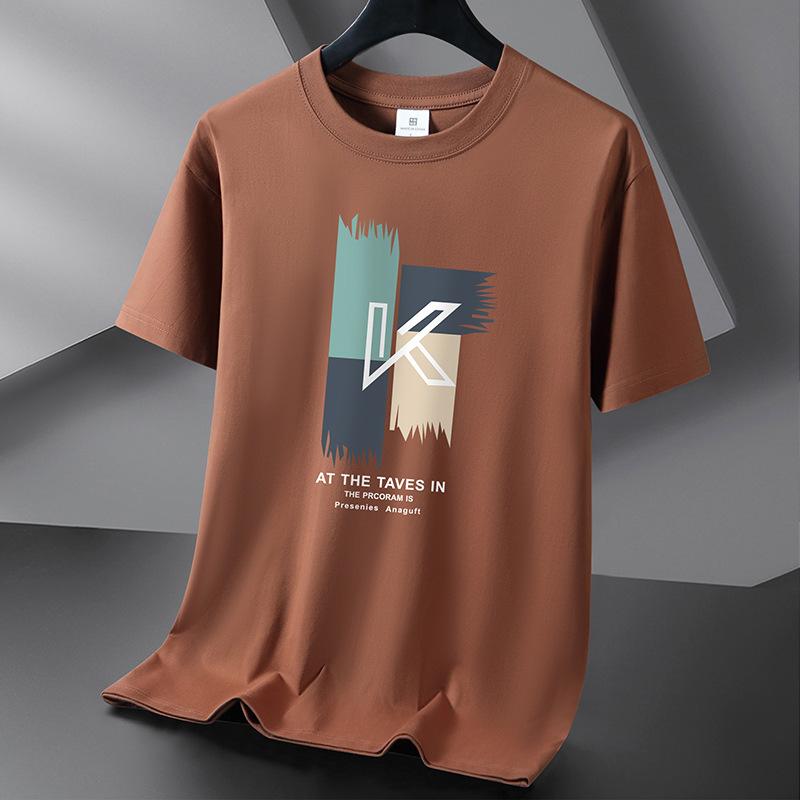 KK 10 Colors Pure Cotton Men T-shirt Round Neck Short Sleeve Loose Mans Tee Shirt S-6XL