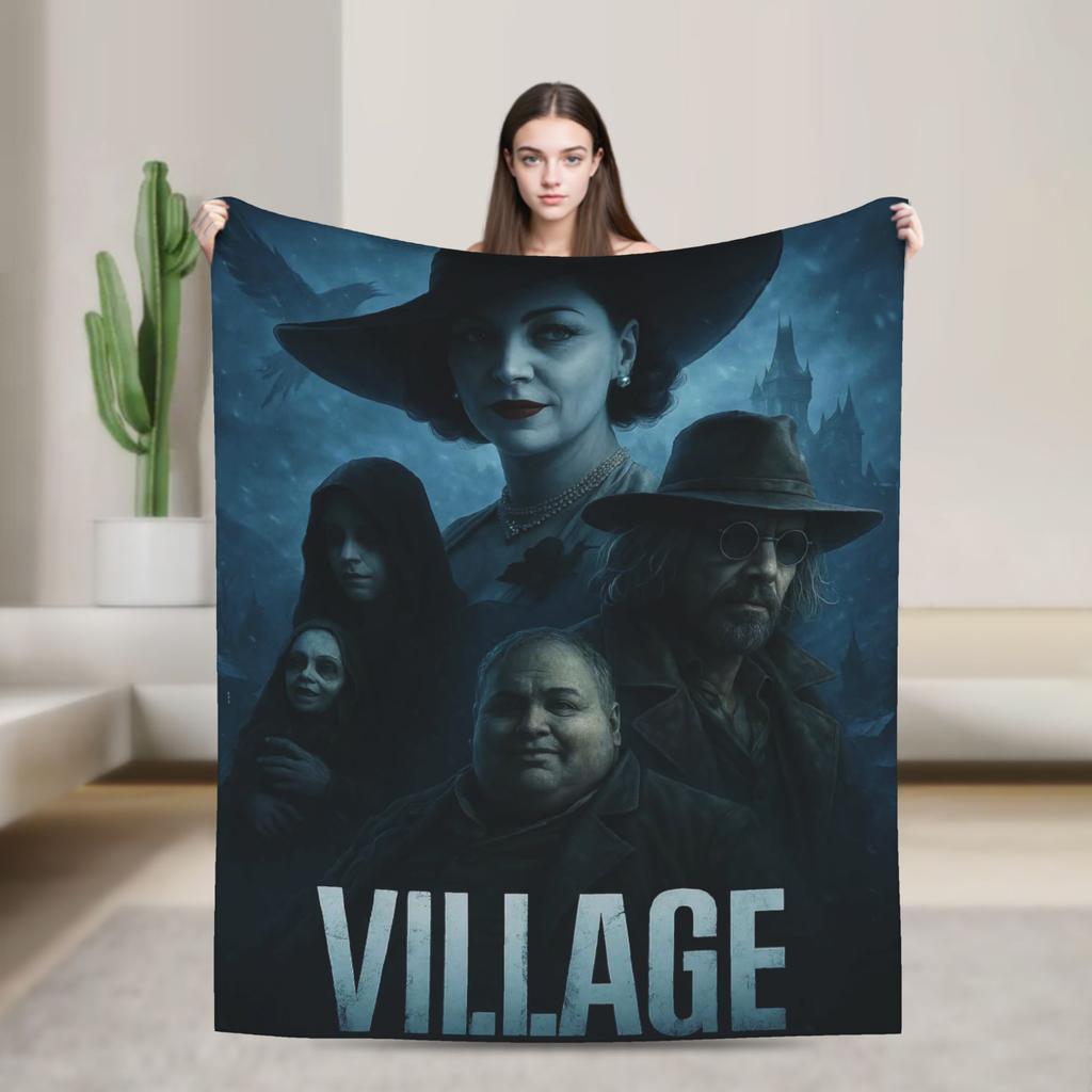 Resident Evils Village Soft Blanket  Kids Plush Throw Blanket Print Couch Chair Flannel Bedspread Sofa Bed Cover