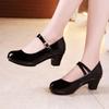5cm 7cm Small Size 32-43 Shallow Thick Bottom Platform Pumps Women Mary Janes 2025 Med Block Heels Shoes Red Wedding Office Mom