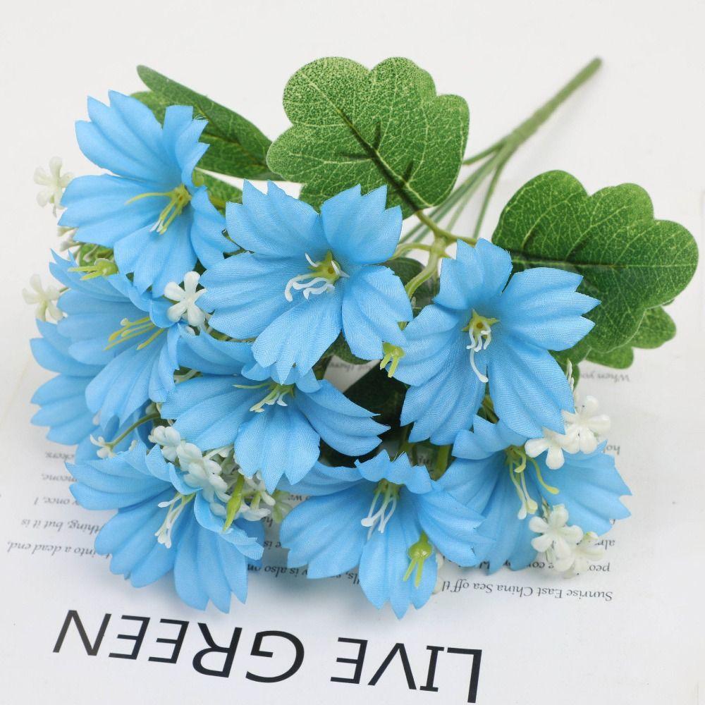 Handmade Artificial Trumpet Flower UV Resistant Fake Flower Bouquets Realistic Faux Blooms Wedding